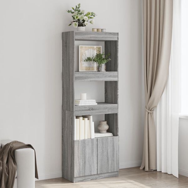vidaXL Credenza Grigio Sonoma 63x33x180 cm in Truciolato