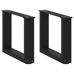 vidaXL Gambe per Tavolino da Caff&egrave; a Forma di U 2 pz Nere 30x(30-31) cm Acciaio