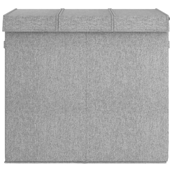 vidaXL Cesto Biancheria Pieghevole Grigio 64,5x34,5x59 cm Lino Finto