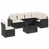 vidaXL Set Divani da Giardino con Cuscini 7pz Nero Polyrattan