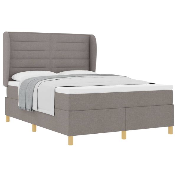 vidaXL Letto con molle e materasso Grigio Scuro 90x190 cm Tessuto