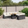 vidaXL Set Divani da Giardino 10pz con Cuscini in Polyrattan Nero
