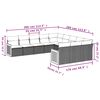 vidaXL Set Divani da Giardino 11 pz con Cuscini in Polyrattan Grigio