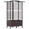 vidaXL Letto Rialzato con Griglia e Tetto Marrone 122 x 40 x 144 cm PP