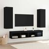 vidaXL Mobile TV da Parete 2 pcs Rovere Nero 30,5 x 30 x 90 cm