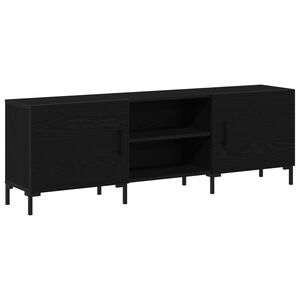 vidaXL Set mobile TV Rovere Nero 150 x 30 x 50 cm Legno multistrato