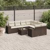 vidaXL Set Divani da Giardino 9pz con Cuscini Marrone in Polyrattan