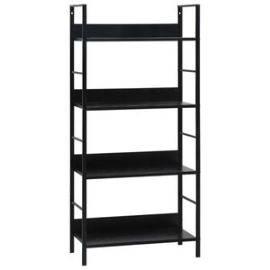 vidaXL Scaffale Libri 4 Ripiani Nero 60x27,6x124,5cm Legno Multistrato