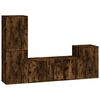 vidaXL Set di Mobili Porta TV 4 pz Rovere Fumo in Legno Multistrato