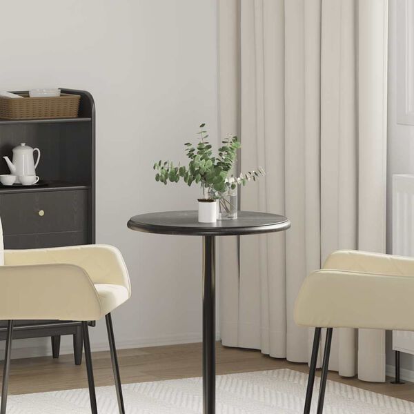 vidaXL Piano per Tavolo Nero &Oslash;50x2,5 cm in Marmo