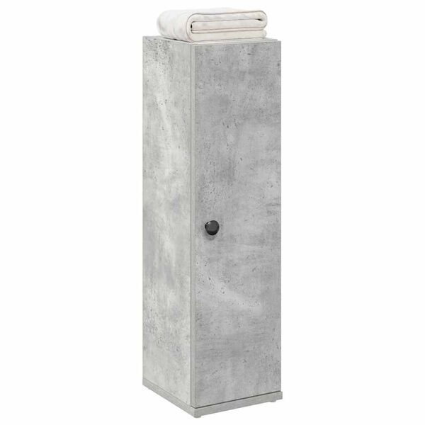 vidaXL Mobile da Bagno con Portarotolo Grigio Cemento 20,5x22x72 cm