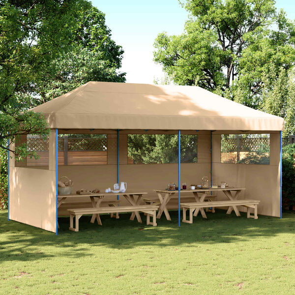 vidaXL Tenda Party Beige 292 x 580 x 315 cm Tessuto Oxford