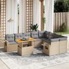 vidaXL Set Divano da Giardino 10 pz con Cuscini Beige in Polyrattan