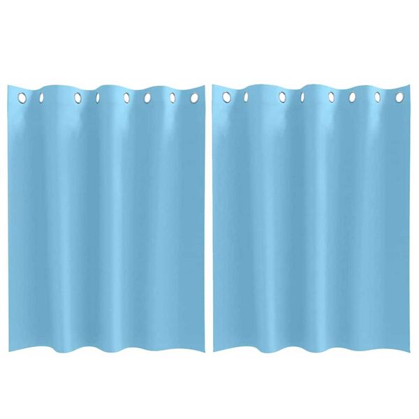 vidaXL Tende Blackout con Anelli 2 pcs Blu Chiaro 140 x 140 cm