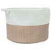 vidaXL Cesto per Biancheria Marrone e Bianco &Oslash;55x36 cm in Cotone