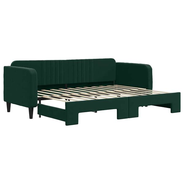 vidaXL Divano Letto con Letto Estraibile Verde Scuro 80x200cm Velluto