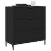 vidaXL Credenza con cassetto Nero 79,5 x 33 x 82 cm Legno multistrato