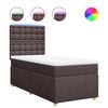 vidaXL Giroletto a Molle con Materasso Marrone Scuro 90x190cm Tessuto