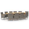 vidaXL Set da Pranzo per Giardino 11 pz con Cuscini Grigio