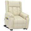 vidaXL Poltrona Alzapersona Massaggiante Crema in Similpelle