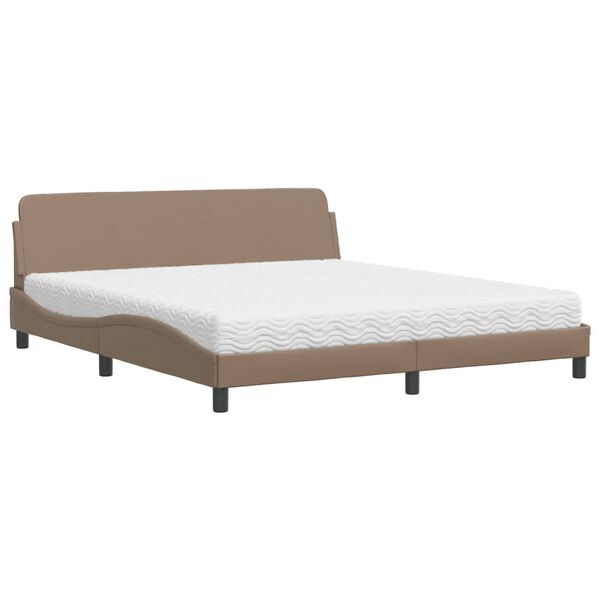 vidaXL Letto con Materasso Dover Cappuccino 180x200cm Similpelle
