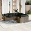 vidaXL Set Divano da Giardino 8 pz con Cuscini Grigio in Polyrattan