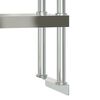 vidaXL Ripiano per Tavolo da Lavoro 2 Piani 110x30x65 cm Acciaio Inox