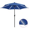 vidaXL Ombrellone con Luci a LED e Palo Alluminio 300 cm Azzurro