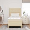 vidaXL Letto a molle con materasso Crema 140 x 190 cm Tessuto