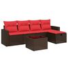 vidaXL Set Divani da Giardino 5 pz con Cuscini Marrone in Polyrattan
