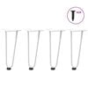 vidaXL Gambe a forcina per tavolino 4 pz bianche 30 cm in acciaio massiccio