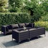 vidaXL Divani da Giardino 8 pz con Cuscini in Polyrattan Grigio Scuro