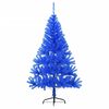 vidaXL Albero di Natale Artificiale a Met&agrave; con Supporto Blu 120 cm PVC