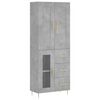 vidaXL Credenza Grigio Cemento 69,5x34x180 cm in Legno Multistrato