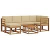 vidaXL Set di divani da esterno 7 pz Naturale e Beige
