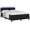 vidaXL Letto a molle con materasso con led Nero 140 x 200 cm Tessuto
