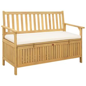 vidaXL Panchina con contenitore con cuscino con porta 120 x 63 x 84 cm