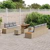 vidaXL Set Divano da Giardino con cuscino 10 pcs Beige Poly Rattan