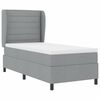 vidaXL Letto a molle con materasso Grigio chiaro 80 x 200 cm Tessuto