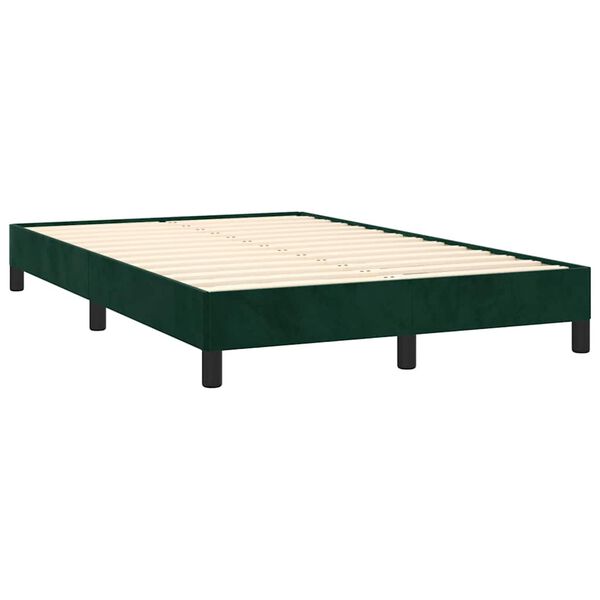 vidaXL Giroletto senza Materasso Verde Scuro 120x200 cm in Velluto