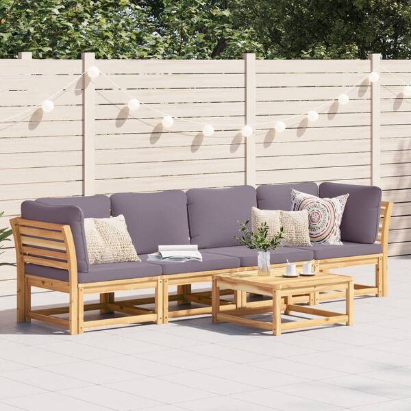 vidaXL Set Salotto da Giardino 4pz con Cuscini Legno Massello Acacia