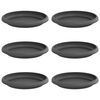 vidaXL Vassoio Rotondo per Fiori 6 pcs Nero &Oslash; 14 x 2 cm Plastica