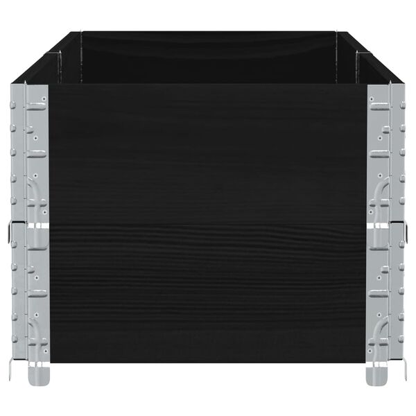 vidaXL Fioriera da Giardino Nera 150x50 cm in Legno Massello di Pino