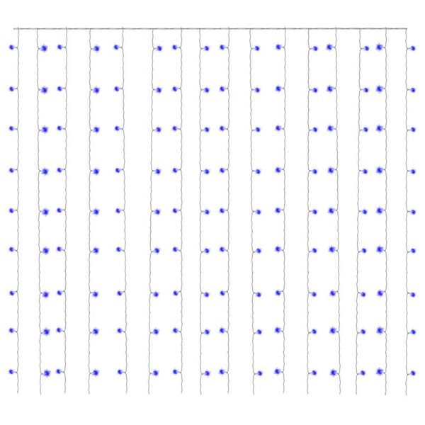 vidaXL Tenda Luci a Ghiaccioli 3x3m 300 LED Blu 8 Funzioni