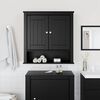 vidaXL Mobile da Bagno a Muro BERG Nero 69,5x27x71,5cm Legno Massello