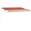 vidaXL Tenda da Sole Retrattile Manuale LED 400x300 cm Arancio Marrone
