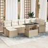 vidaXL Set Divano da Giardino con cuscino 8 pcs Beige Poly Rattan