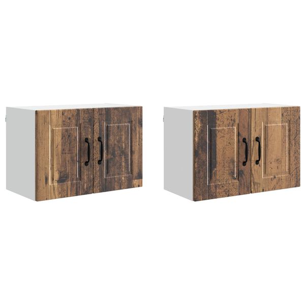 vidaXL Mobile da cucina con porta 2 pcs Legno vecchio 60 x 31 x 40 cm