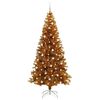 vidaXL Albero di Natale con 300 LED con supporto Oro 240 cm PET