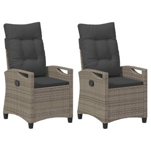 vidaXL Sedia da Giardino 2 pz Grigio e Grigio Scuro